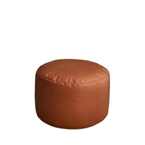 YGLONG Fußhocker Plus Big Kunstleder Ottoman Pouf Hocker mit Füllung Sitzsack Fußstütze Fußhocker Ecke Tür Seite Sitz Futon Rahmenlos(L-KJC-orange-Y) von YGLONG