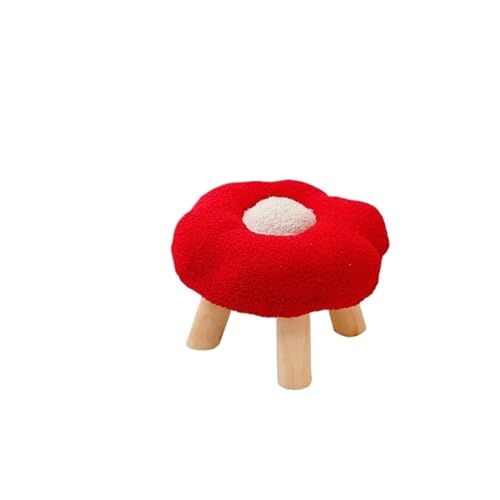 YGLONG Fußhocker Pouf in Cartoon-Blumenform for unter den Schreibtisch, weiches Sofa, Fußhocker, osmanischer Tritthocker for Spielzimmer, Eingangsbereich, Wohnzimmer, Apartment, Veranda(Red A) von YGLONG