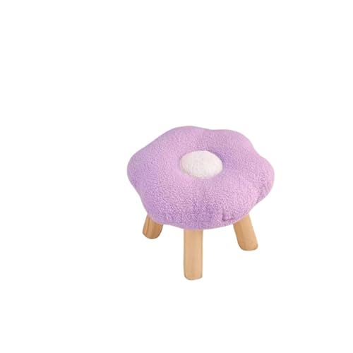 YGLONG Fußhocker Pouf in Cartoon-Blumenform for unter den Schreibtisch, weiches Sofa, Fußhocker, osmanischer Tritthocker for Spielzimmer, Eingangsbereich, Wohnzimmer, Apartment, Veranda(Violet A) von YGLONG