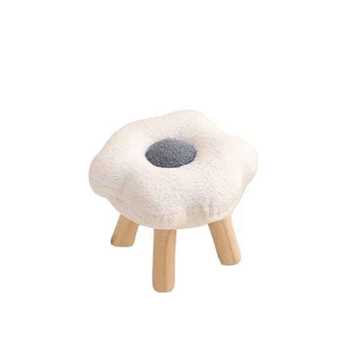 YGLONG Fußhocker Pouf in Cartoon-Blumenform for unter den Schreibtisch, weiches Sofa, Fußhocker, osmanischer Tritthocker for Spielzimmer, Eingangsbereich, Wohnzimmer, Apartment, Veranda(White A) von YGLONG