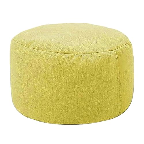 YGLONG Fußhocker Runder Hocker D30cm*H20cm Leinen Sitzsack Ottoman mit Füllung Sitzsack Pouf Fußhocker Tatami Futon Puff(Green) von YGLONG