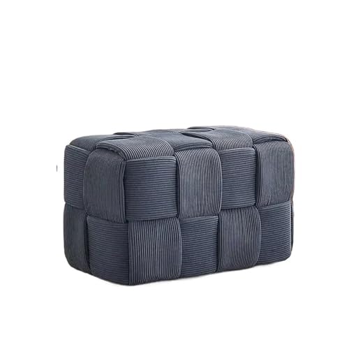 YGLONG Fußhocker Tisch Sofa Kreativer Fußhocker Ottomane Wechsel Haushaltsschuh Eingangsbank Halle Vintage Tuch Quadratischer Hocker Teemöbel(Bench-Blue) von YGLONG