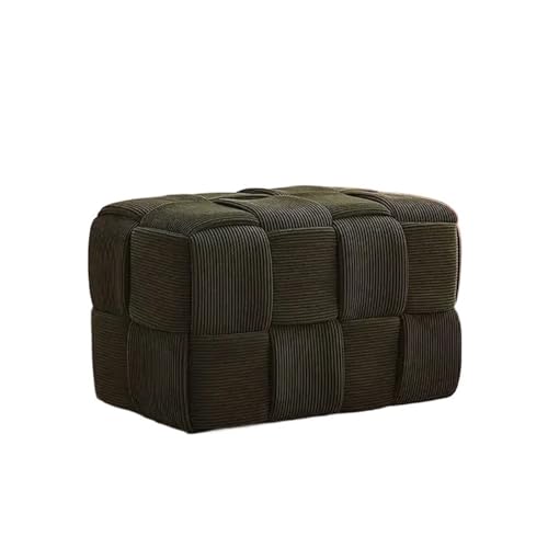 YGLONG Fußhocker Tisch Sofa Kreativer Fußhocker Ottomane Wechsel Haushaltsschuh Eingangsbank Halle Vintage Tuch Quadratischer Hocker Teemöbel(Bench-Green) von YGLONG