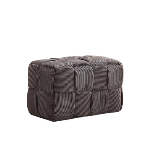 YGLONG Fußhocker Tisch Sofa Kreativer Fußhocker Ottomane Wechsel Haushaltsschuh Eingangsbank Halle Vintage Tuch Quadratischer Hocker Teemöbel(Bench-Grey) von YGLONG