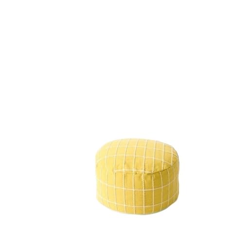 YGLONG Fußhocker Ungefüllter Ottoman-Pouf-Bezug, Aufbewahrungslösung, großer Sitzsack-Würfel aus Baumwollleinen, Fußstütze for das Wohnzimmer(Yellow) von YGLONG