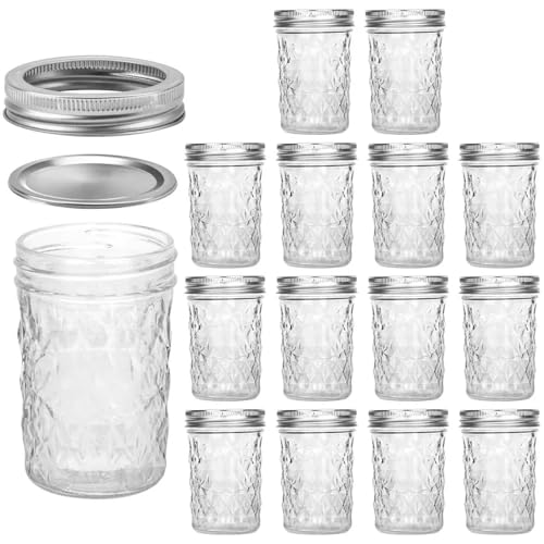 YGLONG Marmeladengläser Einmachgläser, 237 ml, Marmeladengläser mit normalem silbernem Deckel, ideal for Marmelade, Honig, Hochzeitsgeschenke, Duschen(300ml) von YGLONG