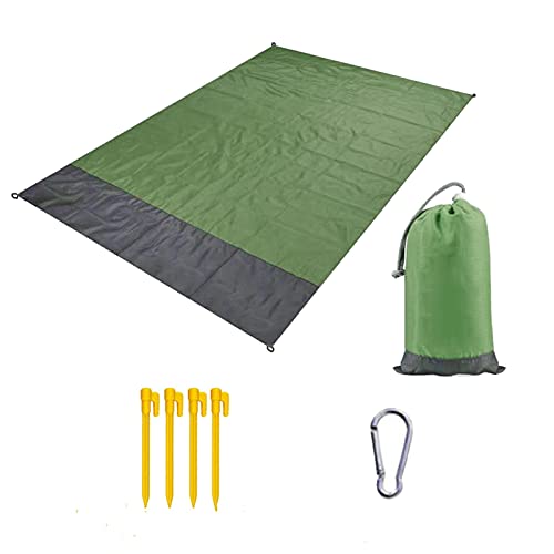 YGLONG Stranddecke Camping Matte wasserdichte Stranddecke Outdoor Erdung Matte Matratze Picknick Tasche Teppich Teppich Tragbare Faltschlafett Pad Picknickdecke (Color : Green, Size : 140x200cm) von YGLONG