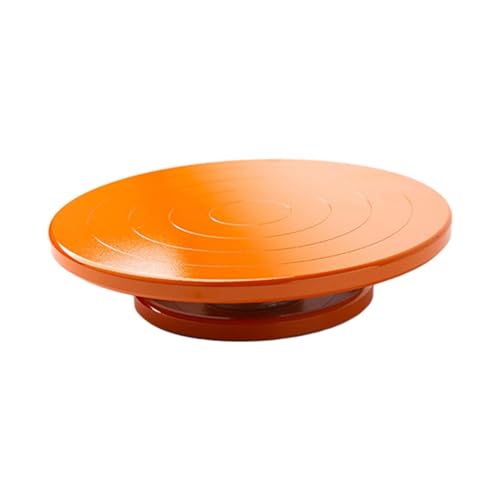 YGLONG Töpferscheibe Kantenrad for Töpferei, drehbar, manuell, robuster Kuchendrehteller for Modellkeramik, Kunst, DIY-Kunsthandwerksprojekte, Basteln von Ton(Orange 20cm) von YGLONG