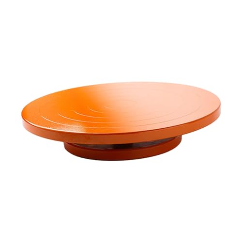 YGLONG Töpferscheibe Kantenrad for Töpferei, drehbar, manuell, robuster Kuchendrehteller for Modellkeramik, Kunst, DIY-Kunsthandwerksprojekte, Basteln von Ton(Orange 25cm) von YGLONG