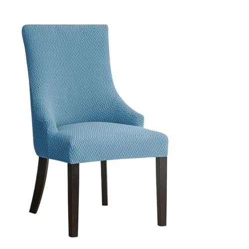 YGMNQAL 1PC Stretch Esszimmerstuhlbezug Jacquard Spandex Stuhlhussen Elastischer Bezug for schräge Sessel mit hoher Rückenlehne(Blue) von YGMNQAL