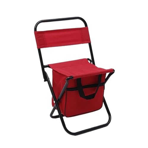 YGMNQAL Abnehmbarer tragbarer Klappstuhl for Camping im Freien, Strand, Angelstuhl, Ultraleicht, for Reisen, Wandern, Picknick(Red) von YGMNQAL