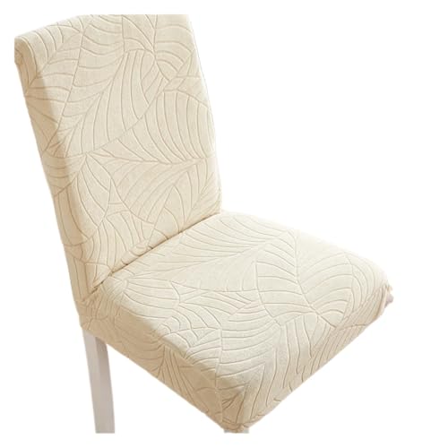 YGMNQAL Elastischer Stuhlbezug for Esszimmerstühle, Dicker Jacquard-Spandex-Stuhlbezug for Esszimmer, Rutschfester for die Küche(L Beige) von YGMNQAL
