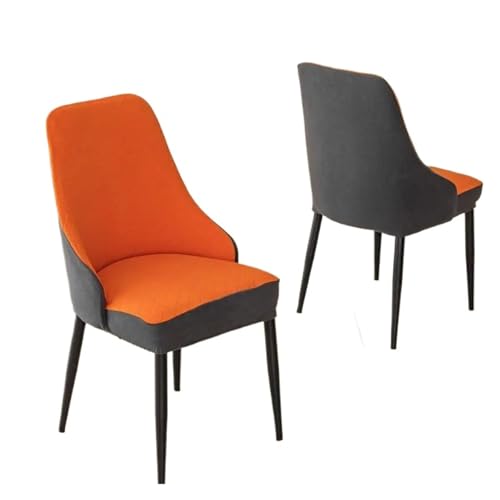 YGMNQAL Typ Gebogener Sesselbezug Kurzer unterstützter hochgeformter Stuhlbezug Esszimmerstuhlbezug Hockerbezug Universaltyp(Darkgrey Orange) von YGMNQAL