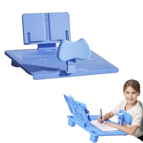 YGMXZL Höhenverstellbarer Lese- & Schreibständer für Kinder | Haltungskorrektor gegen Buckel & Kurzsichtigkeit | Ergonomischer Schreibtischaufsatz für Schule/Zuhause (Blau) von YGMXZL