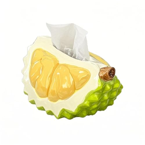 YGMXZL Durian Tissue Box,Lustiger Serviettenhalter mit Fruchtdesign, Aufbewahrungsbox für Taschentücher & Küchenpapier, Deko für Nachttisch, Wohnzimmer & Büro von YGMXZL