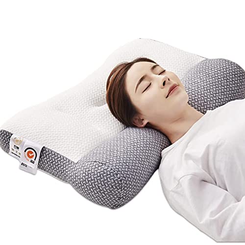 YGMXZL Ergonomisches Kissen Nacken,Zervikale Orthopädisches Kopfkissen,Nackenstützkissen für Seitenschläfer,Entlastet Kopf, Schulter und Nackenschmerzen (Grau, 48X74CM) von YGMXZL