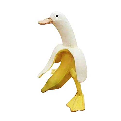 YGMXZL Garten Statue Kreative,Kreative Kunst Bananenente,Gartenstatuen Kunst-Bananen-Entengarten-Dekoration,niedliche skurrile geschälte Bananen-Ente,Außendekoration für Terrasse,Vorgarten,Garten von YGMXZL