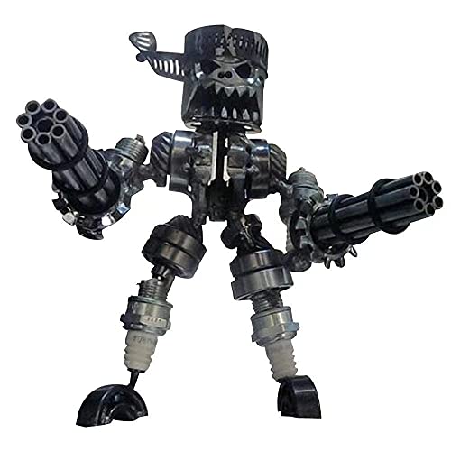 YGMXZL Kriege Harzfigur Statue,Recycling/Schrott-Metall-Stehende Krieger-Skulptur,Handgemachter Kolben-Mann Aus Harz für Heim- Und BüRodekoration,Heimdekoration im RETR (B) von YGMXZL