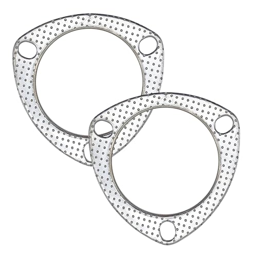 YGQ 3 Zoll Auspuff Dichtungen Auspuffdichtung, 3-Schrauben, 76,2 mm Flansch, Hochtemperatur-Graphit mit Feuerring, Ersatz, 2 Stück YGQ 3 Zoll Auspuff Dichtungen Auspuffdichtung, 3-Schrauben, 76,2 mm Flansch, Hochtemperatur-Graphit mit Feuerring, Ersatz, 2 Stück von YGQ