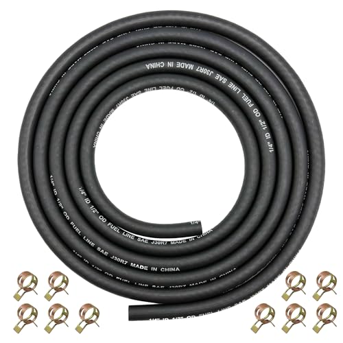 YGQ Ø 6mm Benzinschlauch Kraftstoffleitung 1/4" Zoll mit 10 Schlauchschellen Klemmen geflochtene Gummischläuche für Bootsgeneratoren Automotiven Bootsgeneratoren 2.4M Kraftstoffschlauch YGQ Ø 6mm Benzinschlauch Kraftstoffleitung 1/4" Zoll mit 10 Schlauchschellen Klemmen geflochtene Gummischläuche für Bootsgeneratoren Automotiven Bootsgeneratoren 2.4M Kraftstoffschlauch von YGQ