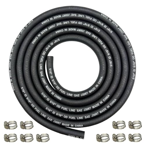 YGQ Ø 8mm 2.4M Benzinschlauch 5/16" Kraftstoffleitung mit 10 Schlauchschellen Klemmen geflochtene Gummischläuche für Bootsgeneratoren Automotiven Bootsgeneratoren Kraftstoffschlauch YGQ Ø 8mm 2.4M Benzinschlauch 5/16" Kraftstoffleitung mit 10 Schlauchschellen Klemmen geflochtene Gummischläuche für Bootsgeneratoren Automotiven Bootsgeneratoren Kraftstoffschlauch von YGQ