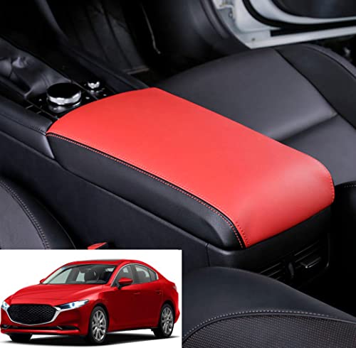 Mittelarmlehne Abdeckung Deckel Leder FüR Mazda 3 Axela BP 2020 2021 Mittelkonsole Schutz Cover Auto Armlehne SchutzhüLle von YGSG