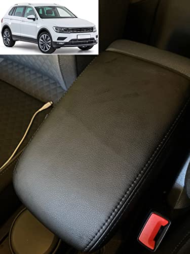 Mittelarmlehne Abdeckung Deckel Leder FüR Tiguan MK2 2016 2017 2021 Mittelkonsole Schutz Cover Auto Armlehne SchutzhüLle von YGSG