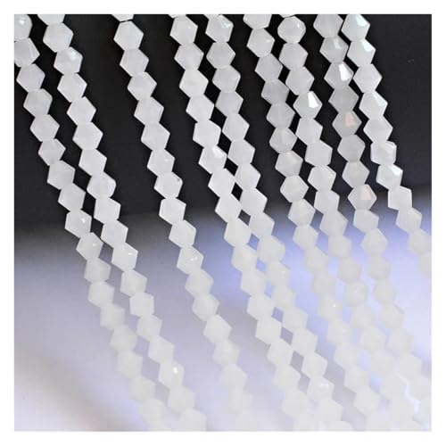 100 Stück 4 mm Doppelkegel Österreichische Kristallperlen Charm Glas Lose Abstandshalter Perlen for DIY Schmuckherstellung(Color 42) von YGSGJSP