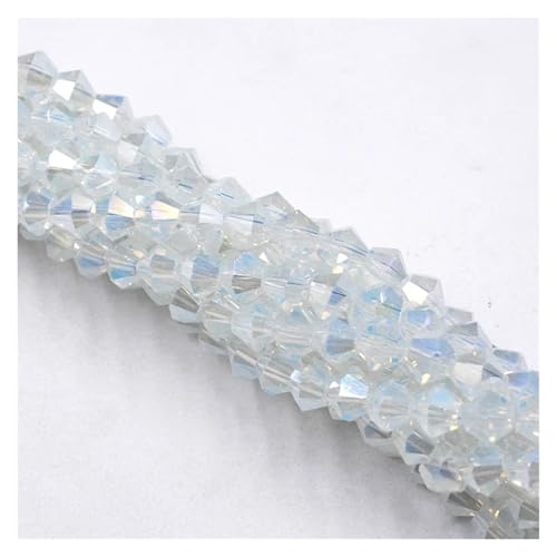 100 Stück AB-Farben Doppelkegel Lose Abstandsperlen Glaskristall Facettierte Rondelle Perle for Schmuckherstellung(055AB) von YGSGJSP