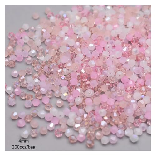 200 stücke Doppelkegel Kristall Glas Perlen Lose Spacer Österreich Facettiert for Schmuck Machen DIY(Color-08) von YGSGJSP