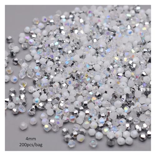 200 stücke Doppelkegel Kristall Glas Perlen Lose Spacer Österreich Facettiert for Schmuck Machen DIY(Color-10) von YGSGJSP