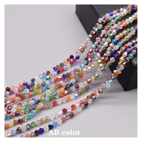 90 stücke Halb AB Farbe Doppelkegel Kristall Glas Perlen Lose Spacer Österreich Facettiert for Schmuck Machen DIY(Color 01) von YGSGJSP
