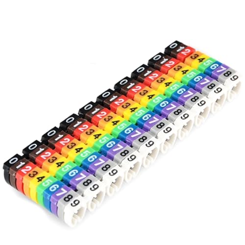 Kabelmarkierungsetiketten 100/150 STÜCKE bunte C-Typ Kabelmarkierung Nummernschild Label for 2-7mm Draht(100PCS-2.5 square) von YGSGJSP