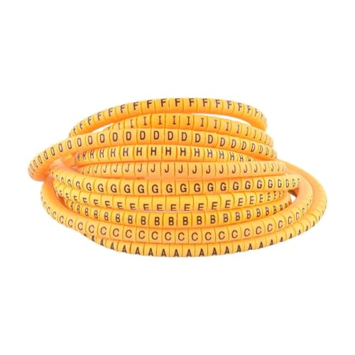Kabelmarkierungsetiketten EC-2 EC-3 (AZ) Kabelmarkierer 100 Stück gelbe Kabelmarkierer Einzelbuchstaben A bis Z for Drahtdurchmesser EC-0 EC-1(EC-1(100PCS),Color-I) von YGSGJSP