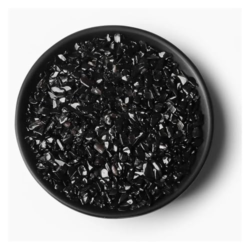 Unregelmäßiger Kies, Rosenquarz, Rohmineralien, Stein, Verwendung for die Dekoration von Wohnkultur, Aquarium, Aquarium(NO.2 Obsidian,20g) von YGSGJSP