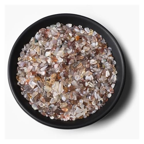 Unregelmäßiger Kies, Rosenquarz, Rohmineralien, Stein, Verwendung for die Dekoration von Wohnkultur, Aquarium, Aquarium(NO.24 Botswana Agate,20g) von YGSGJSP