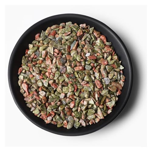 Unregelmäßiger Kies, Rosenquarz, Rohmineralien, Stein, Verwendung for die Dekoration von Wohnkultur, Aquarium, Aquarium(NO.3 Unakite,20g) von YGSGJSP