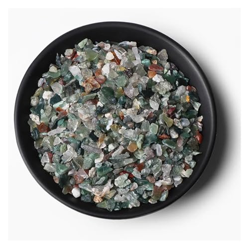Unregelmäßiger Kies, Rosenquarz, Rohmineralien, Stein, Verwendung for die Dekoration von Wohnkultur, Aquarium, Aquarium(NO.32 Indian Agate,100g) von YGSGJSP