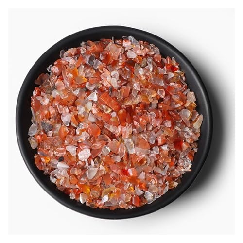 Unregelmäßiger Kies, Rosenquarz, Rohmineralien, Stein, Verwendung for die Dekoration von Wohnkultur, Aquarium, Aquarium(NO.6 Red Agate,100g) von YGSGJSP