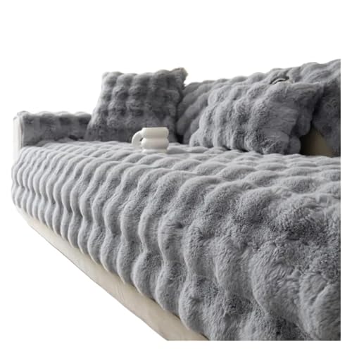 YGSGJSP Bezug für Sofa und Stuhl Plüsch Sofa Matte Winter Wärme Couch Kissen for Wohnzimmer Verdickt Staubdicht Möbel Schutzhülle Wohnkultur(Light Gray,3seater 110x180cm) von YGSGJSP
