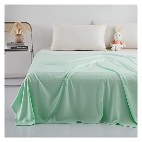 YGSGJSP Ice Silk Bettlaken Sommer-Bambusfaser-EIS-Seide-dünne Decke Rautenförmiges Faser-Handtuch-Baby-Klimaanlage-Decke for Betten(Green,150x200cm(59x78inch)) von YGSGJSP