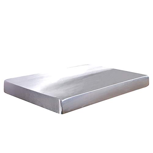 YGSGJSP Ice Silk Bettlaken Spannbettlaken aus Satinseide auf elastischem, einfarbigem Matratzenschoner, Bettlaken auf Gummibanddrapierung(Light Grey,Single 99x190cm) von YGSGJSP