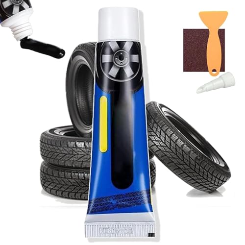 YGSIKY 60 ml wetterbeständiger, wasserdichter, flexibler Reifenreparaturkleber, multifunktionaler Autoreifenreparaturkleber, wasserdichtes, starkes Reifenreparaturdichtmittel (Black,1PC) von YGSIKY