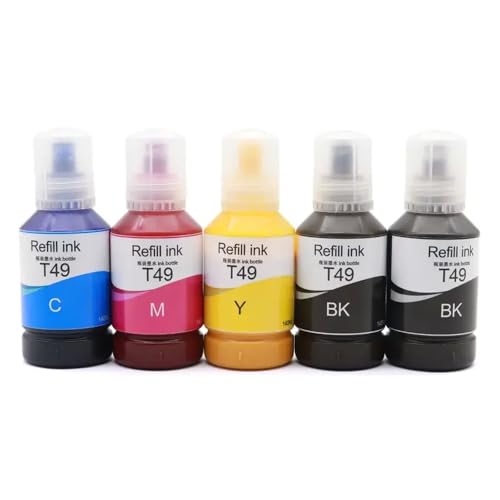YGUWZ 4 Stück 140 ml T49 T49M T49H T49L Sublimationstinte kompatibel mit Druckern F170 F570 F571 T3100x T3170x F100, F500 F501 F550 F560(5pcs-140ML-CMYKK) von YGUWZ