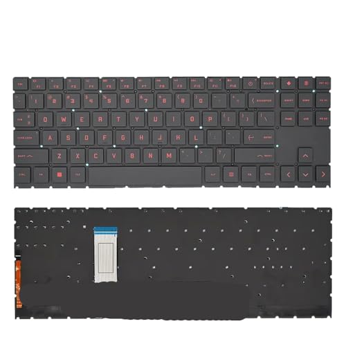 YGUWZ SP US Russisch Spanisch Laptop-Tastatur kompatibel mit 15-EN 15-EN0028AX 15-EN0013DX 15-EN1000NA(US Red Word Light) von YGUWZ