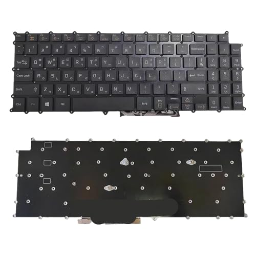 YGUWZ Tastatur mit und ohne Hintergrundbeleuchtung, kompatibel mit 17Z990 17ZD990 17ZB990 17Z99 17Z990-R 17Z990-G in Schwarz und Weiß(Black Non-Backlit) von YGUWZ