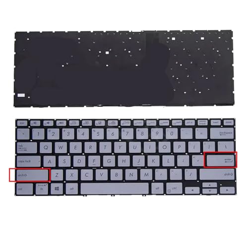 YGUWZ US-Tastatur mit Hintergrundbeleuchtung in Silber, kompatibel mit 14 UX462 UX462DA UM462 UM462D UX462F UX462FA von YGUWZ