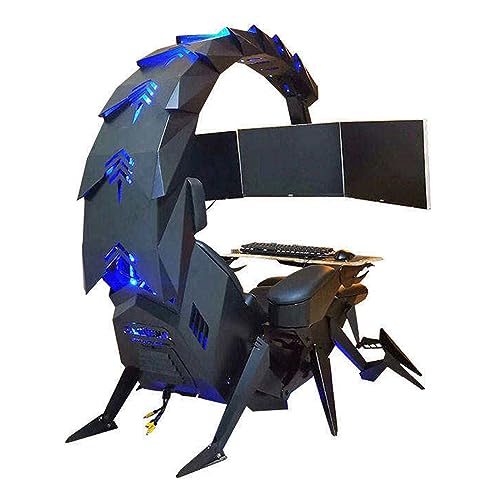 YGWXYYZJ Gaming Ergonomischer Computer-Cockpit-Stuhl mit LED-Lichtern, Multi-Screen-Codierung, Kabine Workstation Bro Cockpit Gaming Station Video Gaming Stuhl Computertisch (A) von YGWXYYZJ