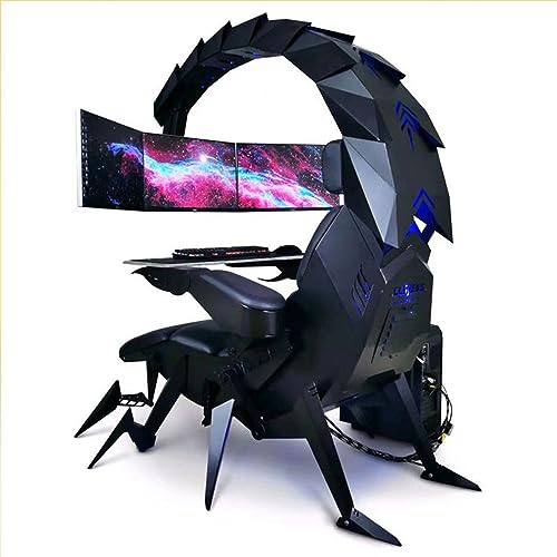 YGWXYYZJ Gaming Stuhl Atmungsaktiver Bürostuhl Ergonomischer PC Stuhl Computerstuhl Mit Skorpionförmigem Design Dekorativen RGB-LED-Lichtern Verstellbarer Drehbarer Task Stühle Mit Fußstütze (A) von YGWXYYZJ