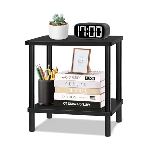 YGYQZ Regal, Bücherregal Stufiges Hohes Schmal Regal Standregal, Organizer für Bücher, Freistehende Ecke Buch Lagerung Regale für Schlafzimmer, Wohnzimmer (Schwarz, 30T x 40B x 42.4H cm) von YGYQZ